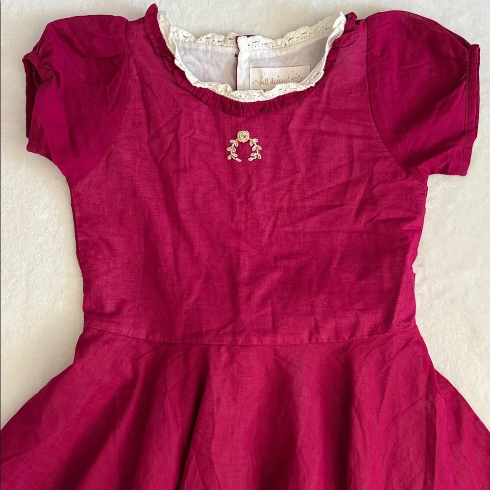 {WDW} Well Dressed Wolf | Berry Emily Dress Cotton Embroidered Heirloom (12) - Picture 2 of 14